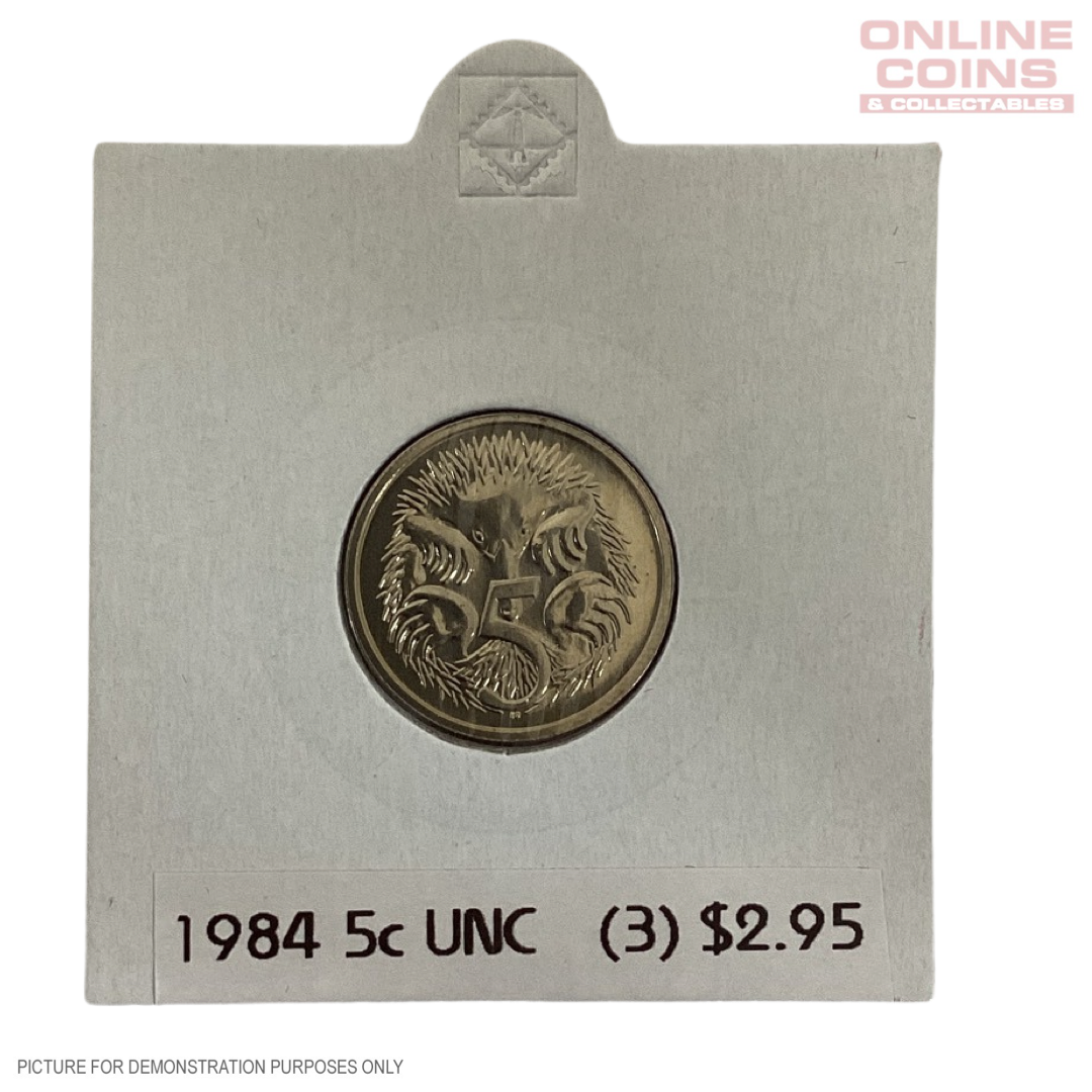 1984 Uncirculated 5¢ coin - Loose in 2x2